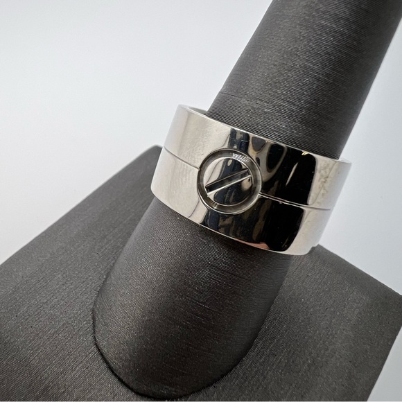 Rare Cartier Love 18 Carat White Gold Wide Band Ring - Picture 10 of 12